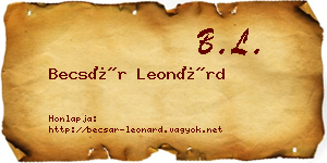 Becsár Leonárd névjegykártya