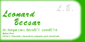 leonard becsar business card